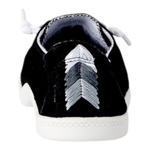 !WIDE WIDTH BLACK Time and Tru Women's Scrunch Back Slip-On Sneaker Black Sz 7W